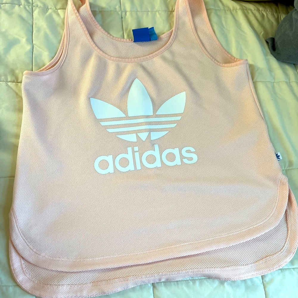 Adidas Mesh Hoodie - Size medium - pale pink